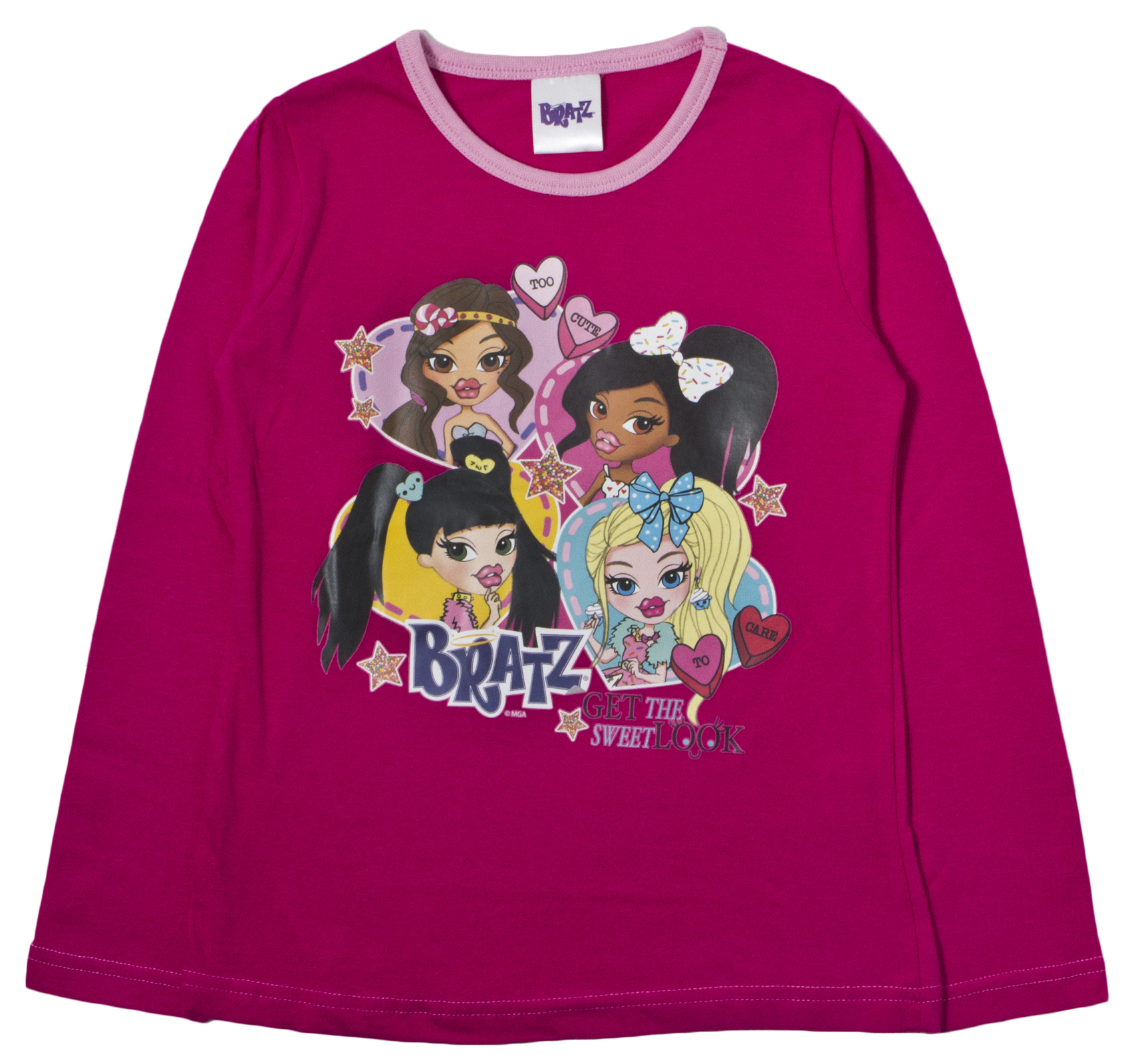 Girls Bratz Pyjamas Full Length Pink Pjs 100 Cotton 2 Piece Pj Set